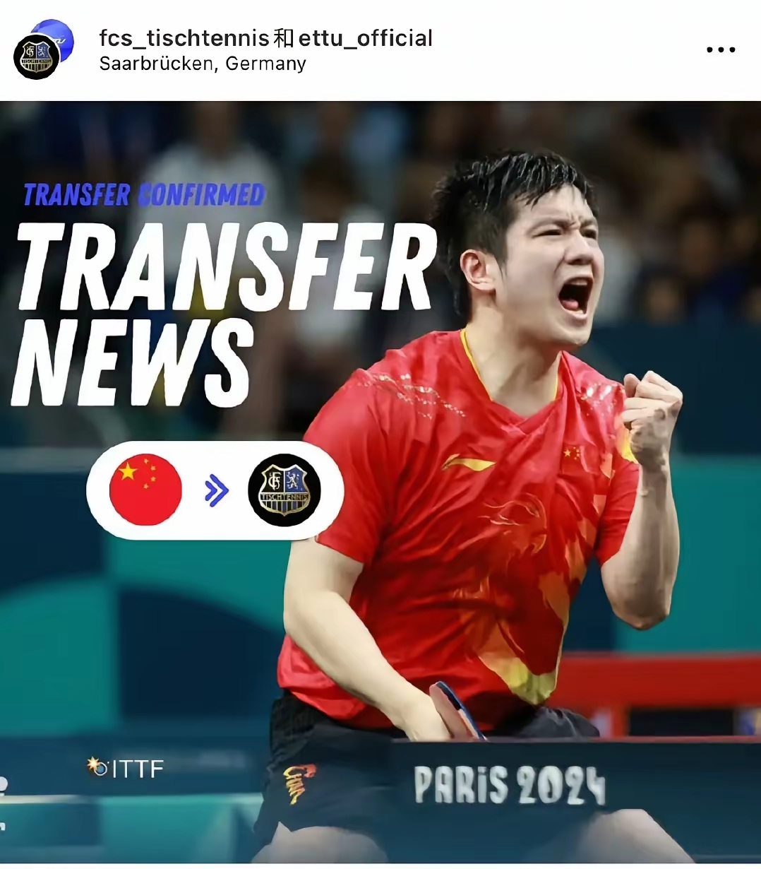 法国乒乓球队轻取英国乒乓球队，樊振东打破历史纪录的简单介绍